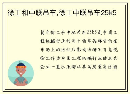 徐工和中联吊车,徐工中联吊车25k5 徐工和中联吊车,徐工中联吊车25k5
