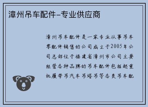 漳州吊车配件-专业供应商 漳州吊车配件-专业供应商